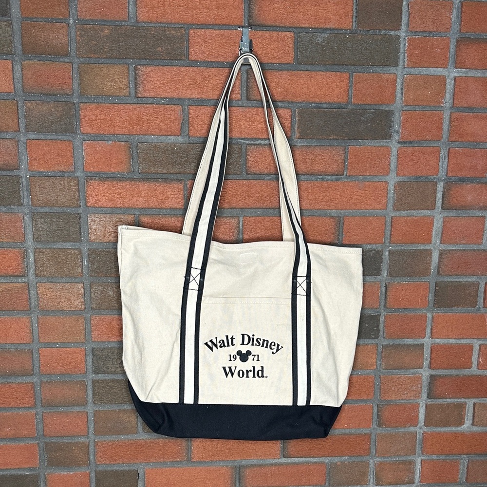 Disney Cream and Black Canvas Tote